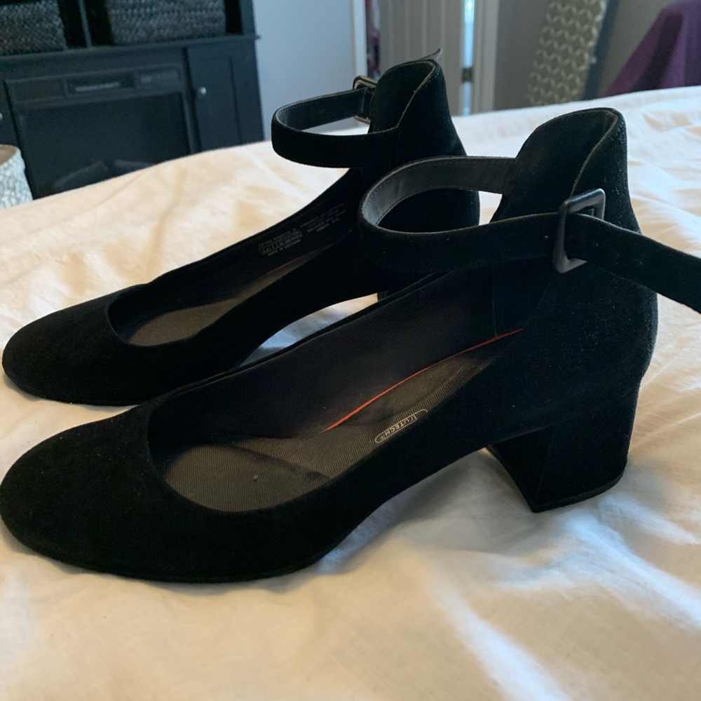 9.5 Black suede heels by Rockport